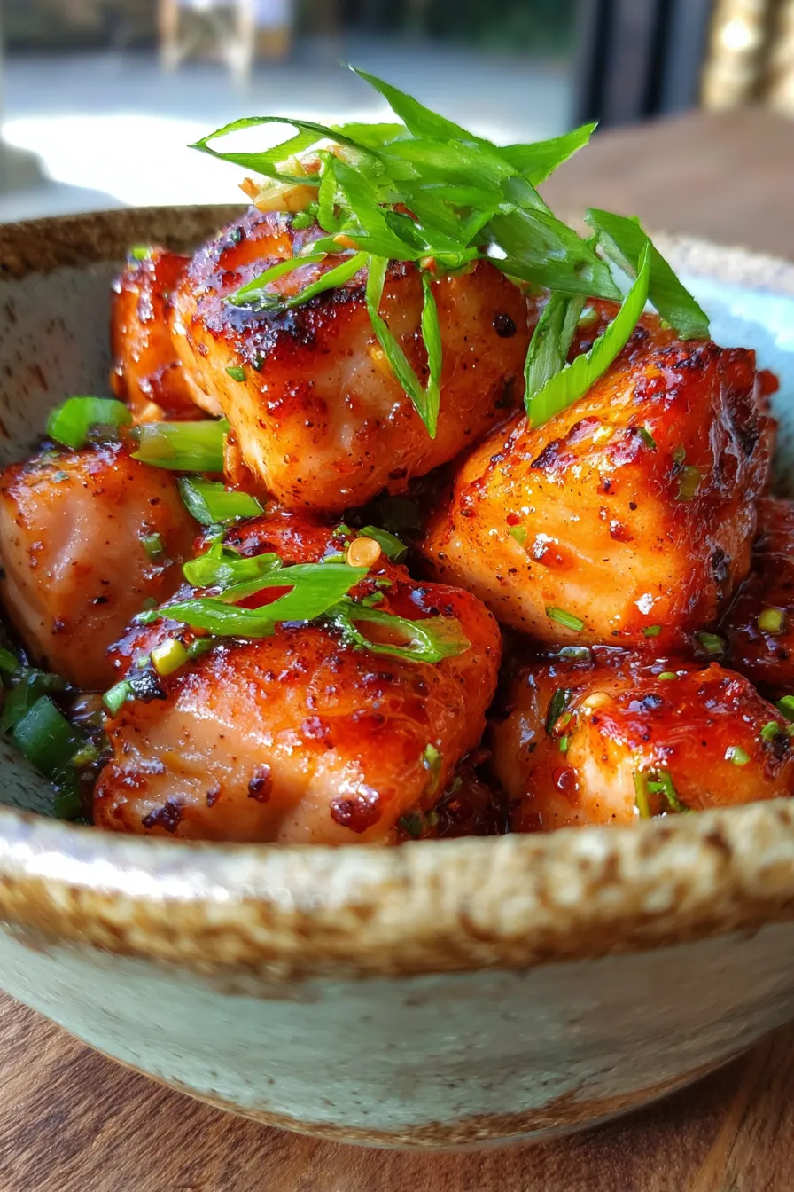 Cooked Crispy Salmon Bites texture