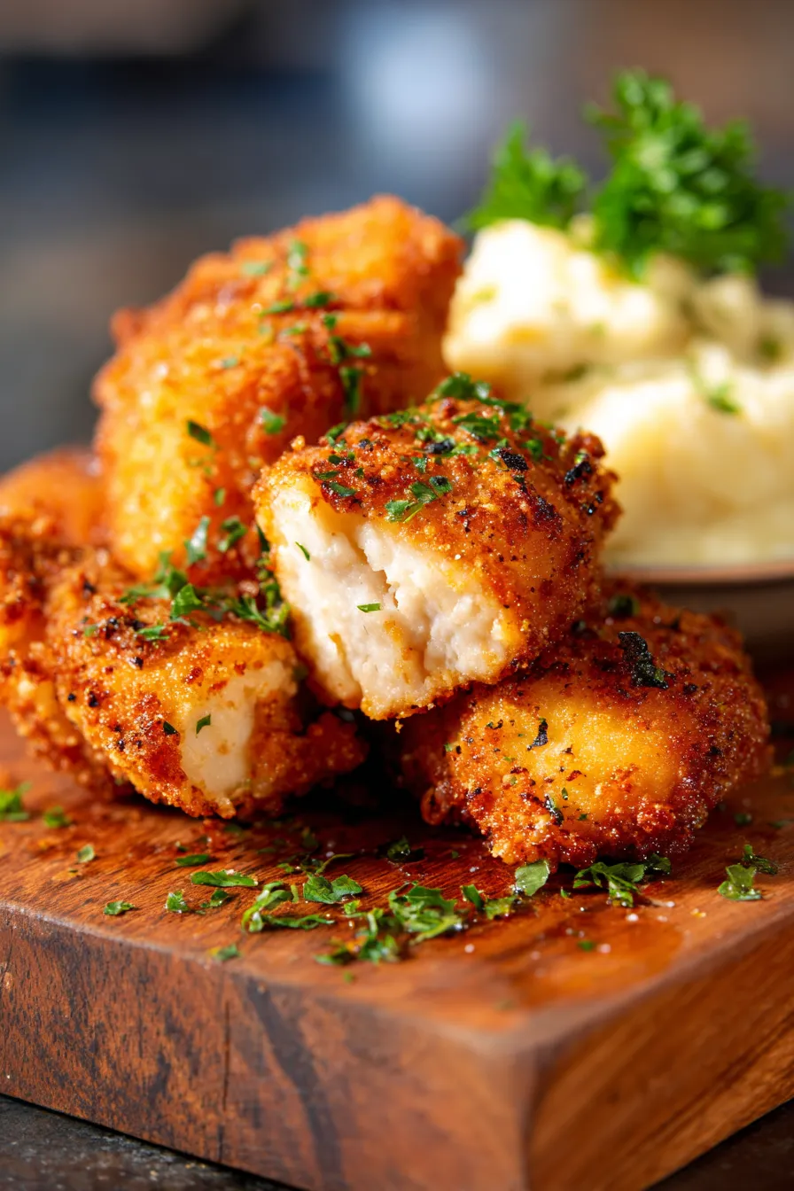 Country Fried Chicken with Crispy Coating-serving-closeup