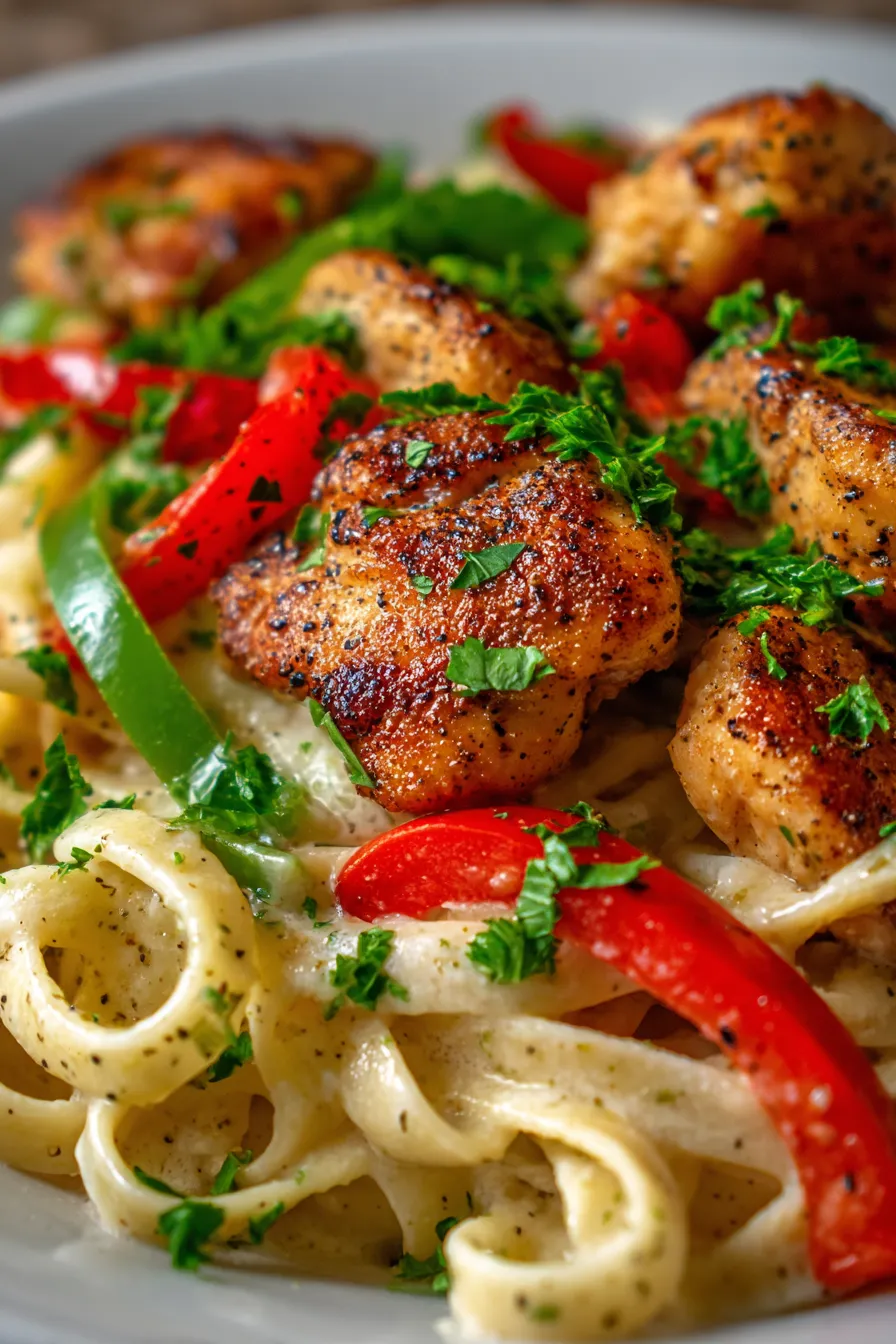 Creamy Chicken Pasta-ingredients-flat lay