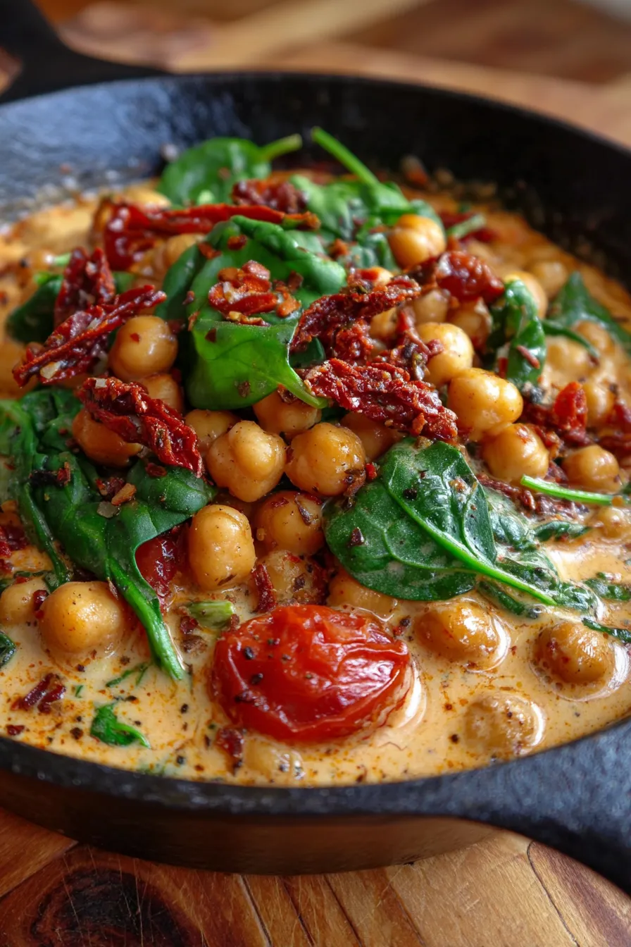 creamy chickpea skillet-texture-closeup