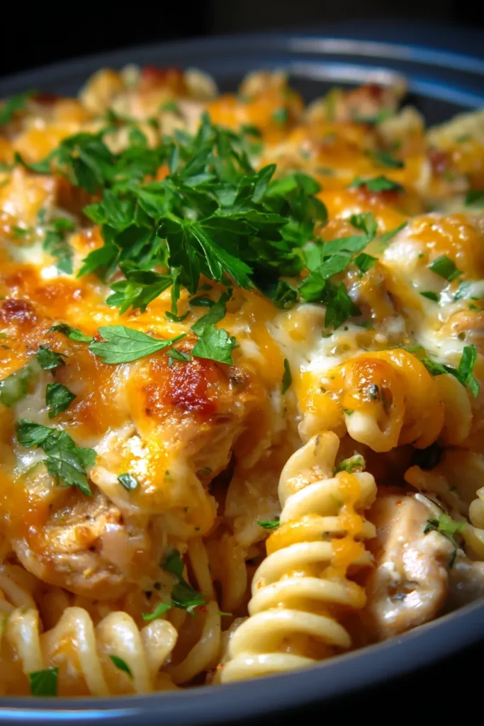 Best Ever Creamy Crockpot Chicken Casserole with Cheese