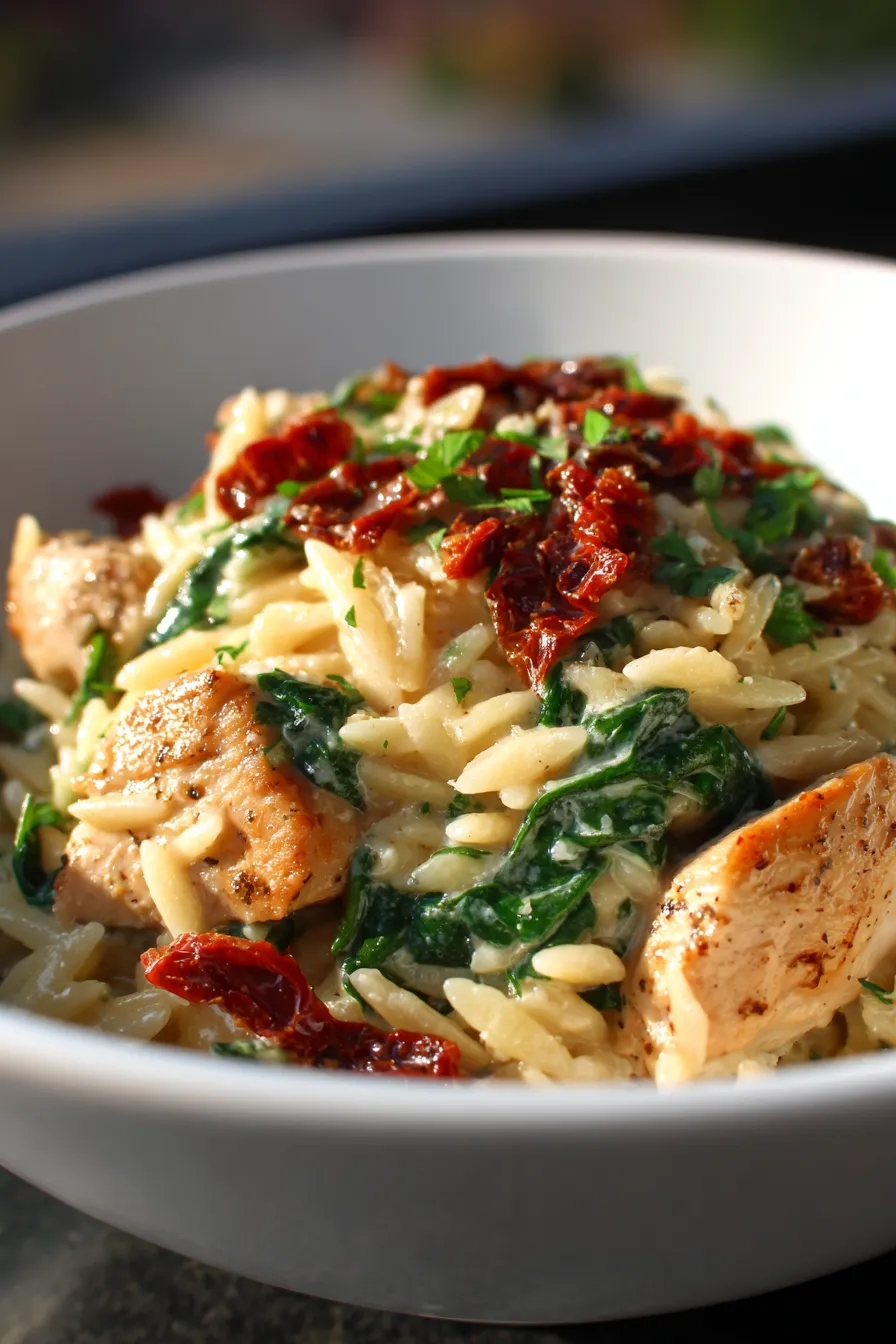 Creamy One-Pan Orzo Dinner-closeup-texture