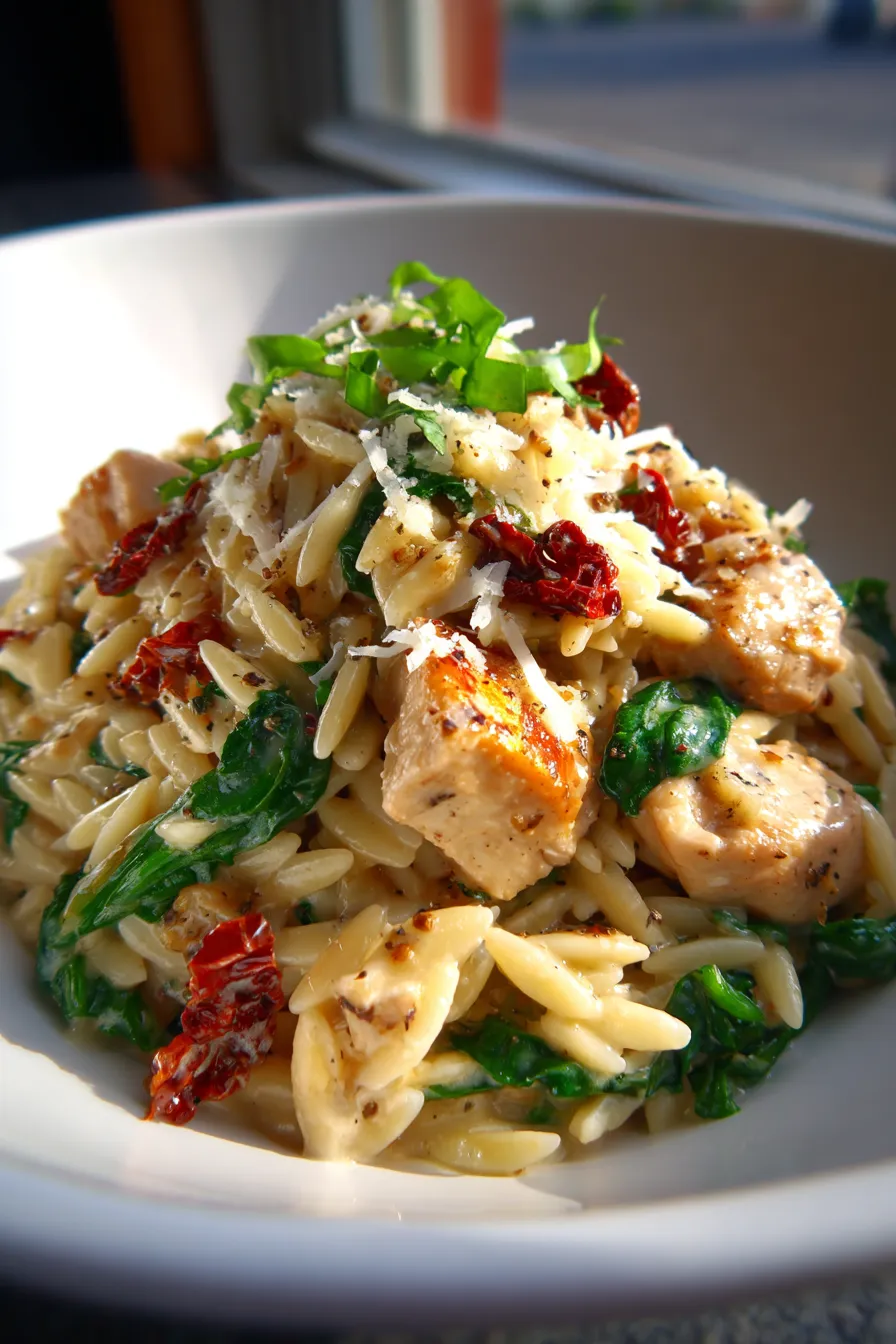 Creamy One-Pan Orzo Dinner-pan-cooking