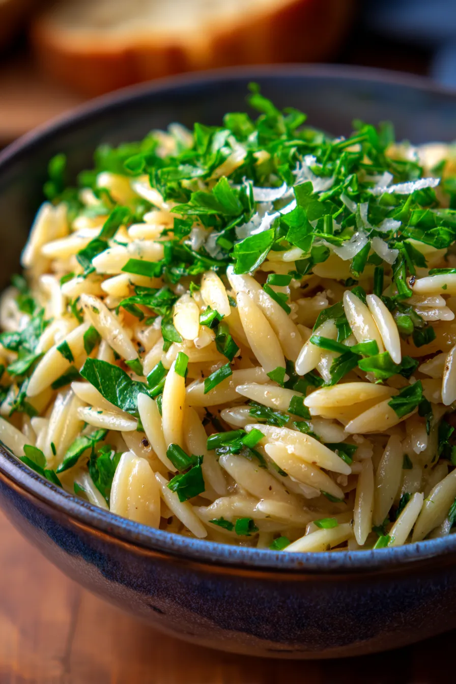 Creamy Orzo Dinner Recipe with Garlic and Herbs-ingredients-prep