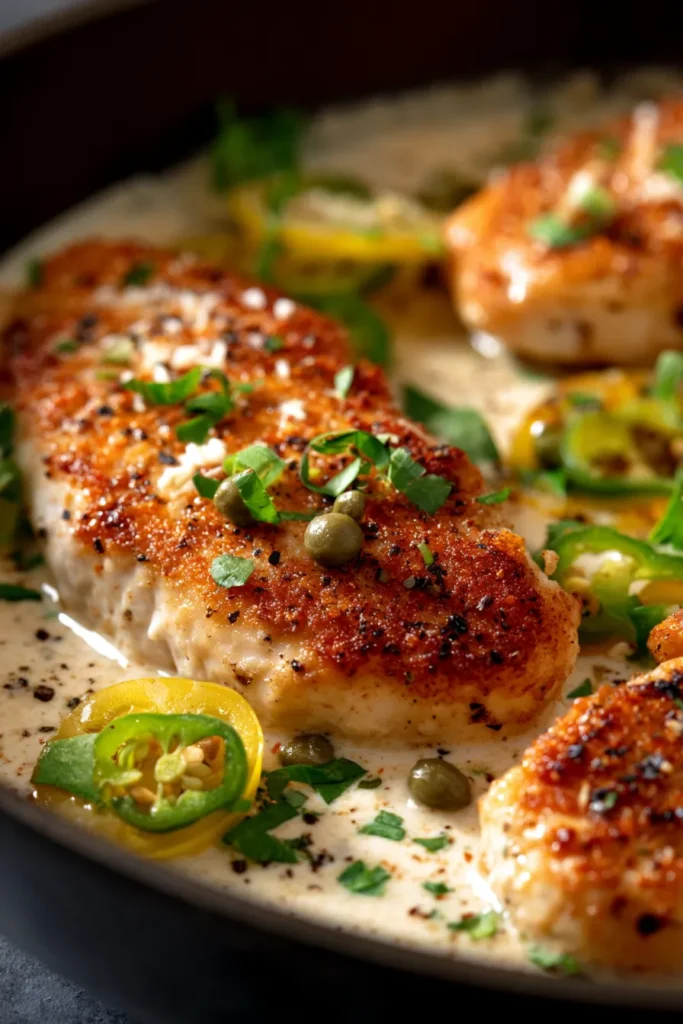 Creamy Pepperoncini Chicken Skillet | Easy Weeknight Dinner