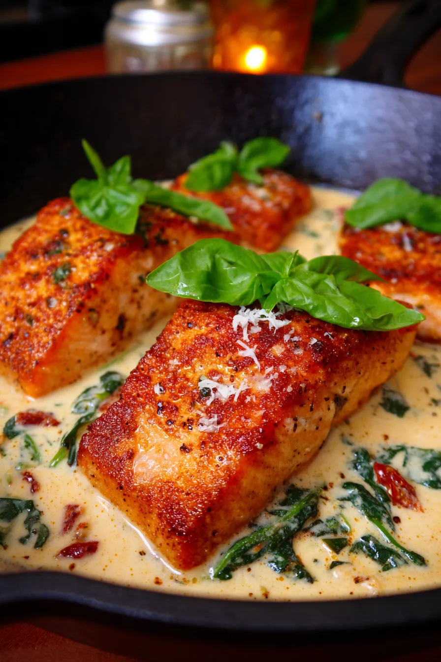Creamy Tuscan Salmon Skillet-serving-suggestion