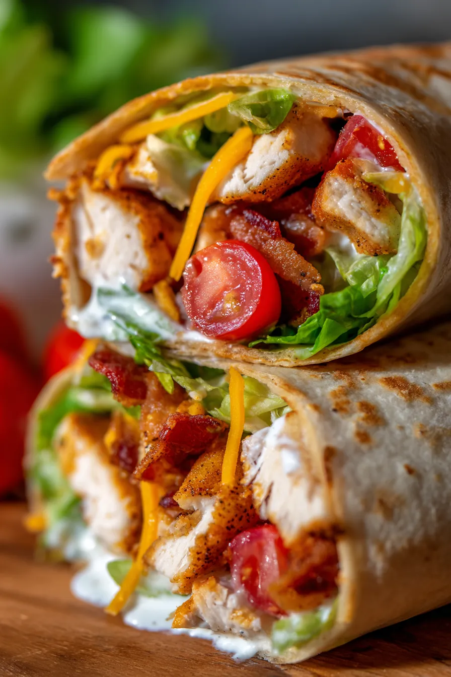 Crispy Chicken Bacon Ranch Wraps-ingredients-flatlay