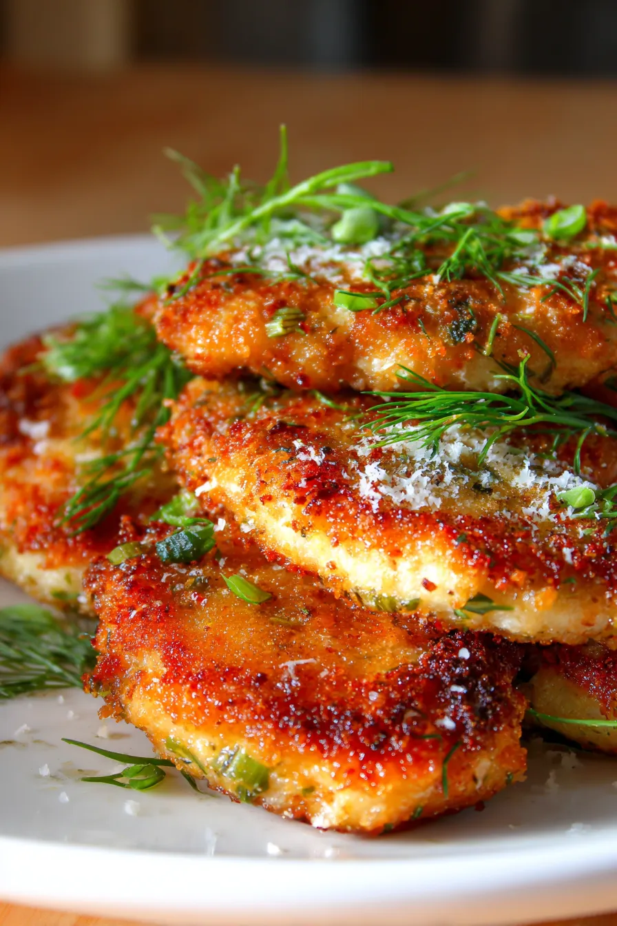 Crispy Dill Pickle Parmesan Chicken-garnish-fresh dill