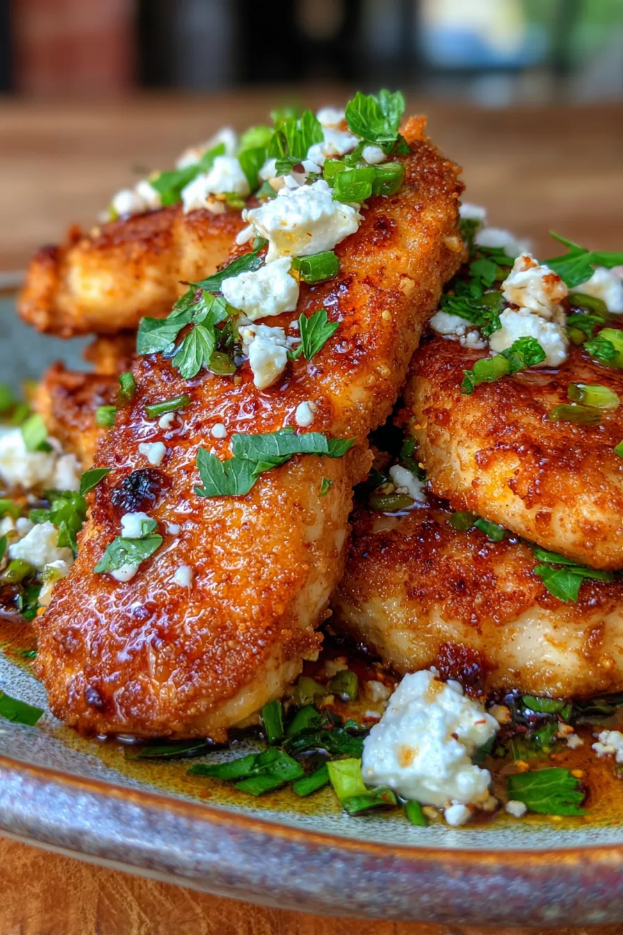 Crispy Hot Honey Feta Chicken-dinner-table