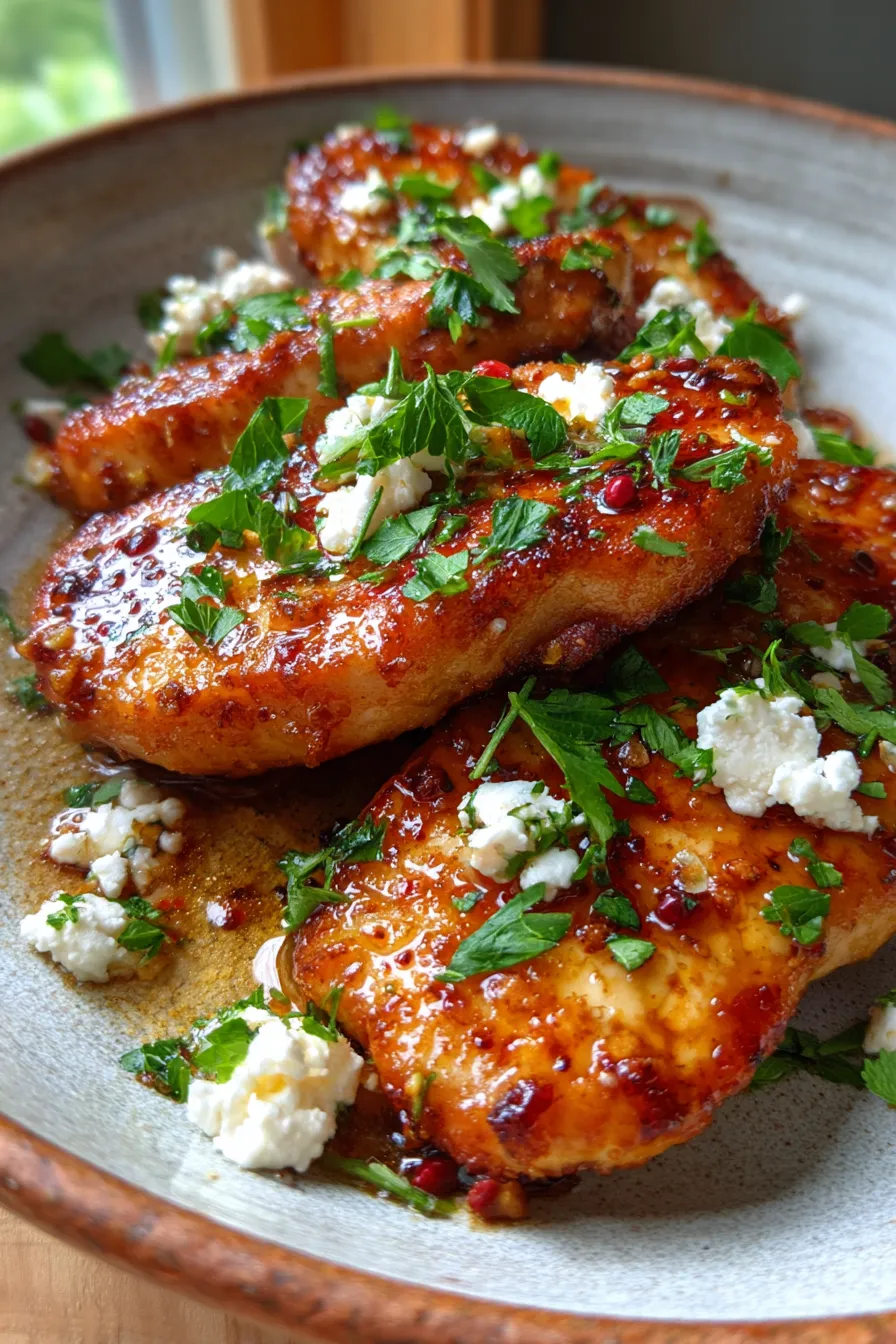 Crispy Hot Honey Feta Chicken-texture-closeup