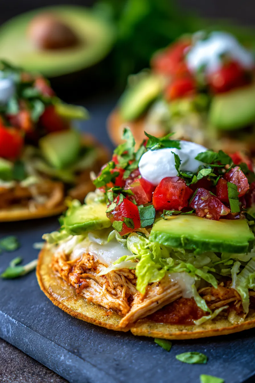 crispy tostadas-plated-closeup
