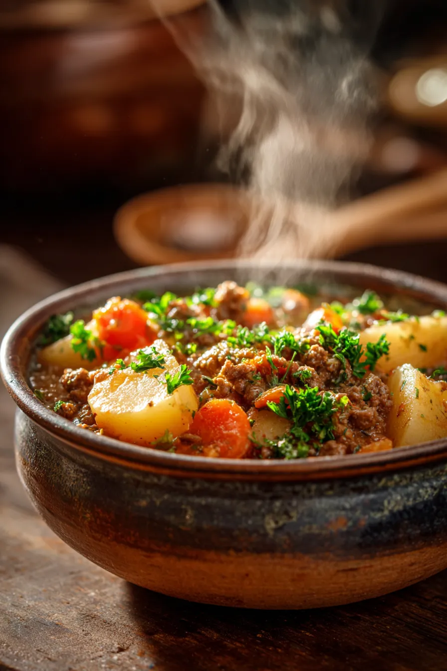 Crockpot Hobo Casserole with Ground Beef-ingredients-prep