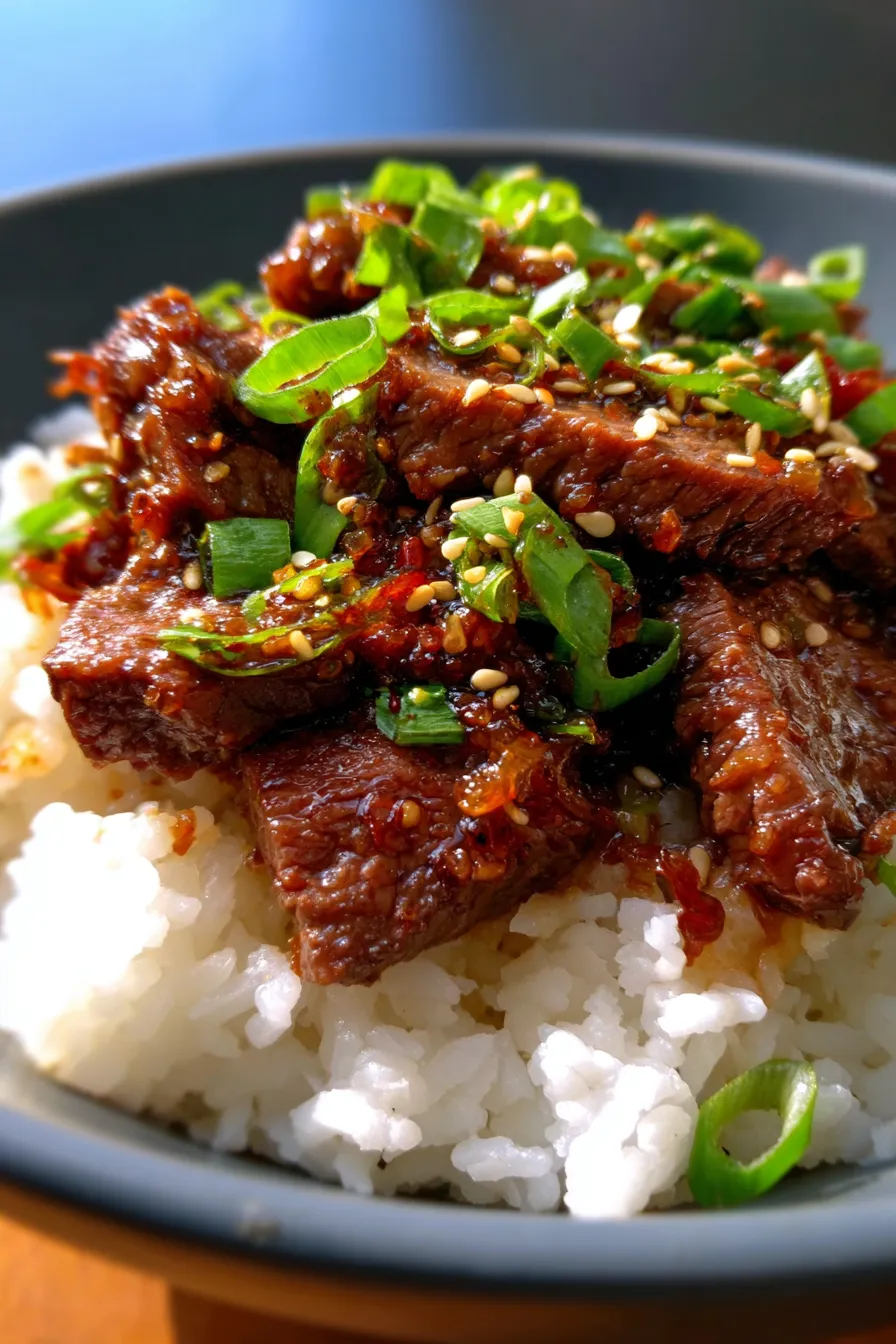 Crockpot Mongolian Beef with Rich Savory Sauce-dinnerplate-vibrant