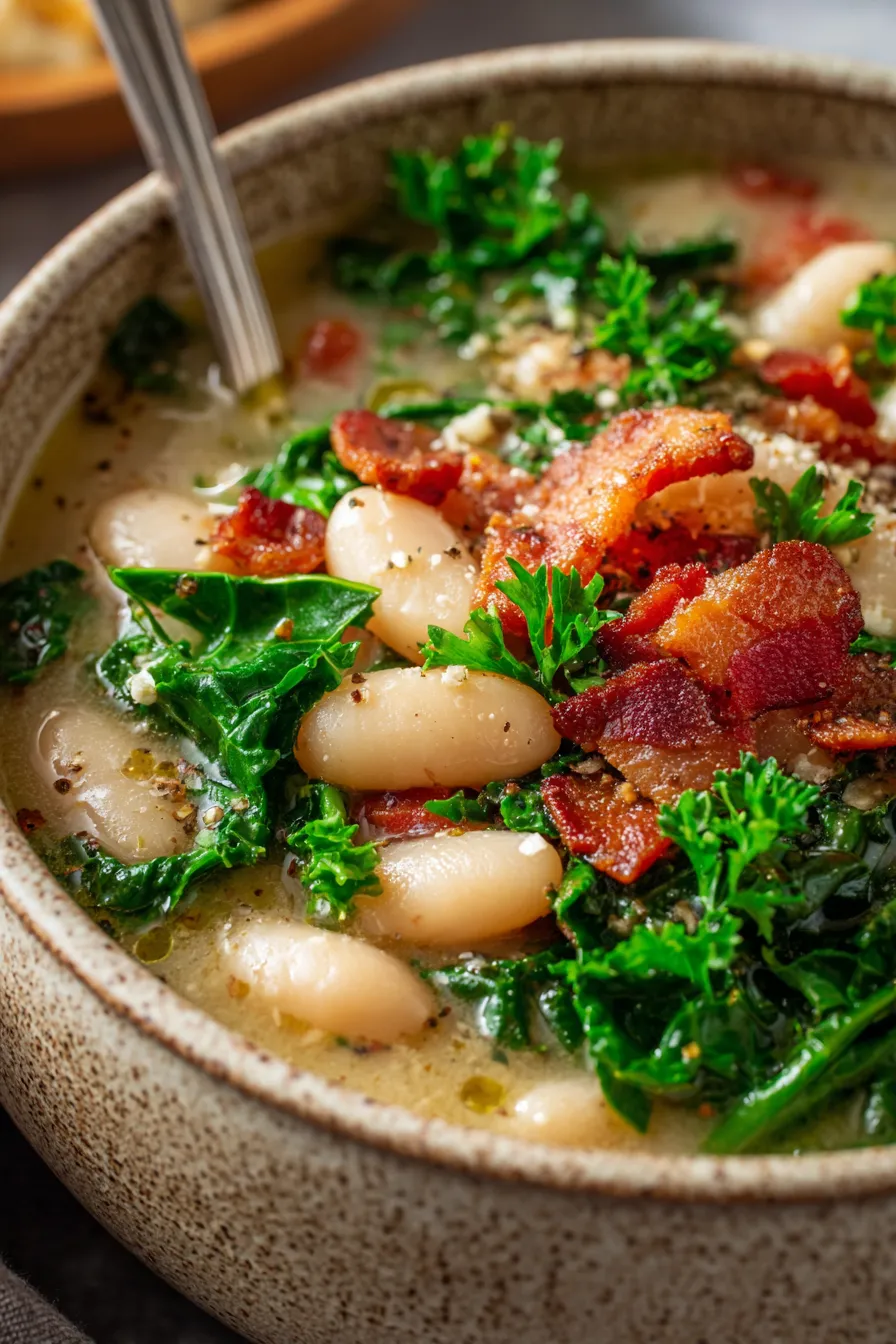 Crockpot White Bean Soup with Bacon-ingredients-mise en place