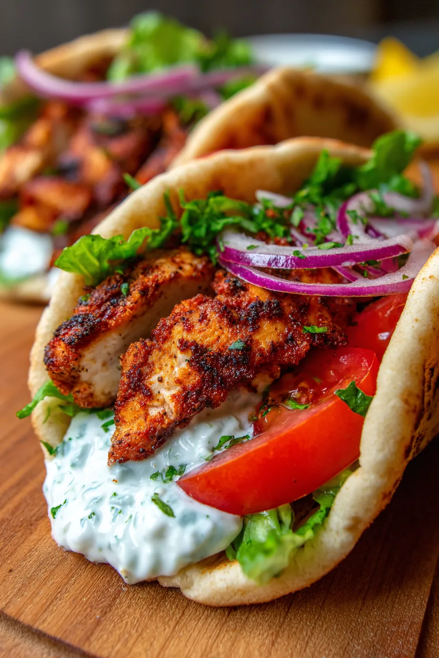 Easy Chicken Gyros at Home-cooking-pan-searing