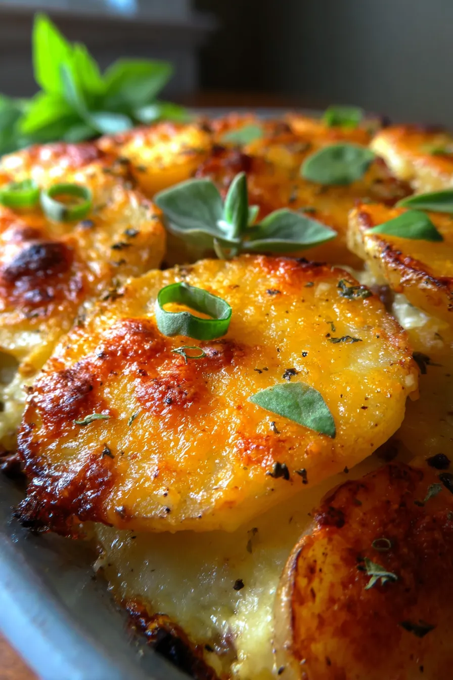 Easy Hobo Casserole bubbling golden cheese