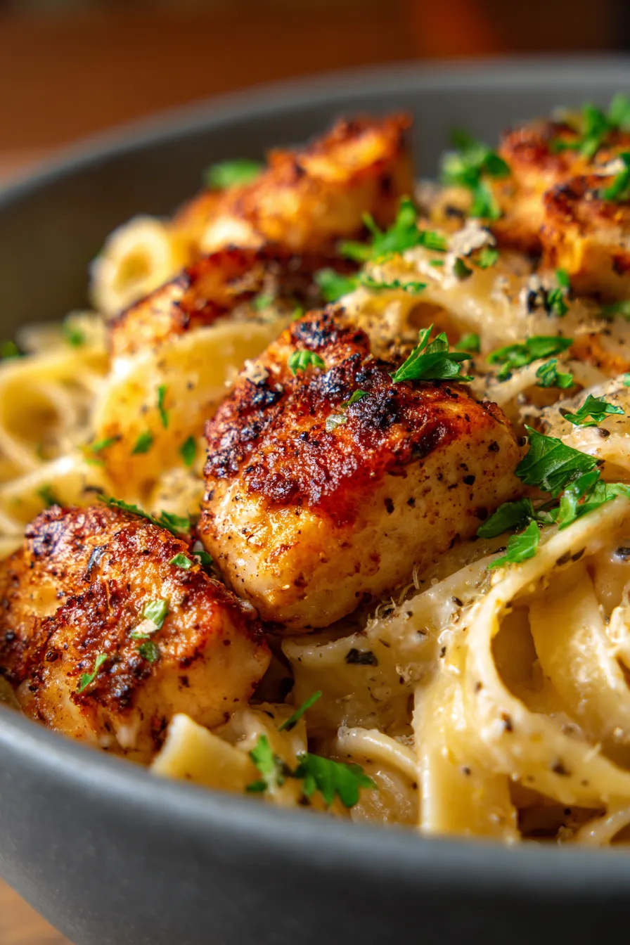Garlic Parmesan Chicken Pasta-texture-detail