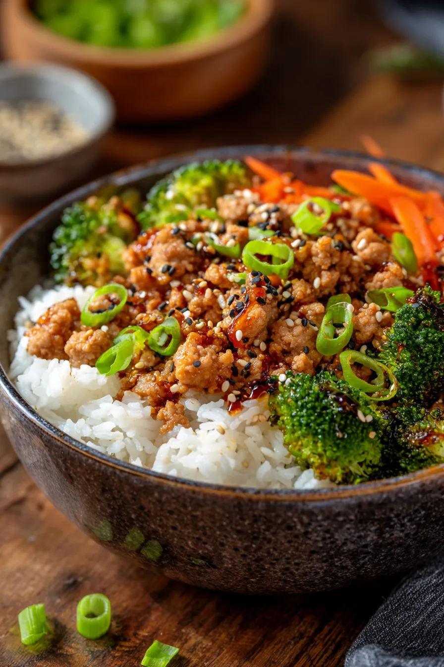 Ground Turkey Teriyaki Rice Bowls-ingredients-fresh