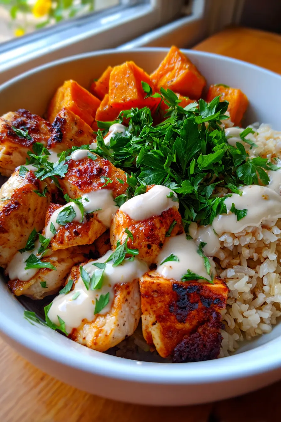 Healthy Chicken and Sweet Potato Rice Bowl-sweetpotato-texture