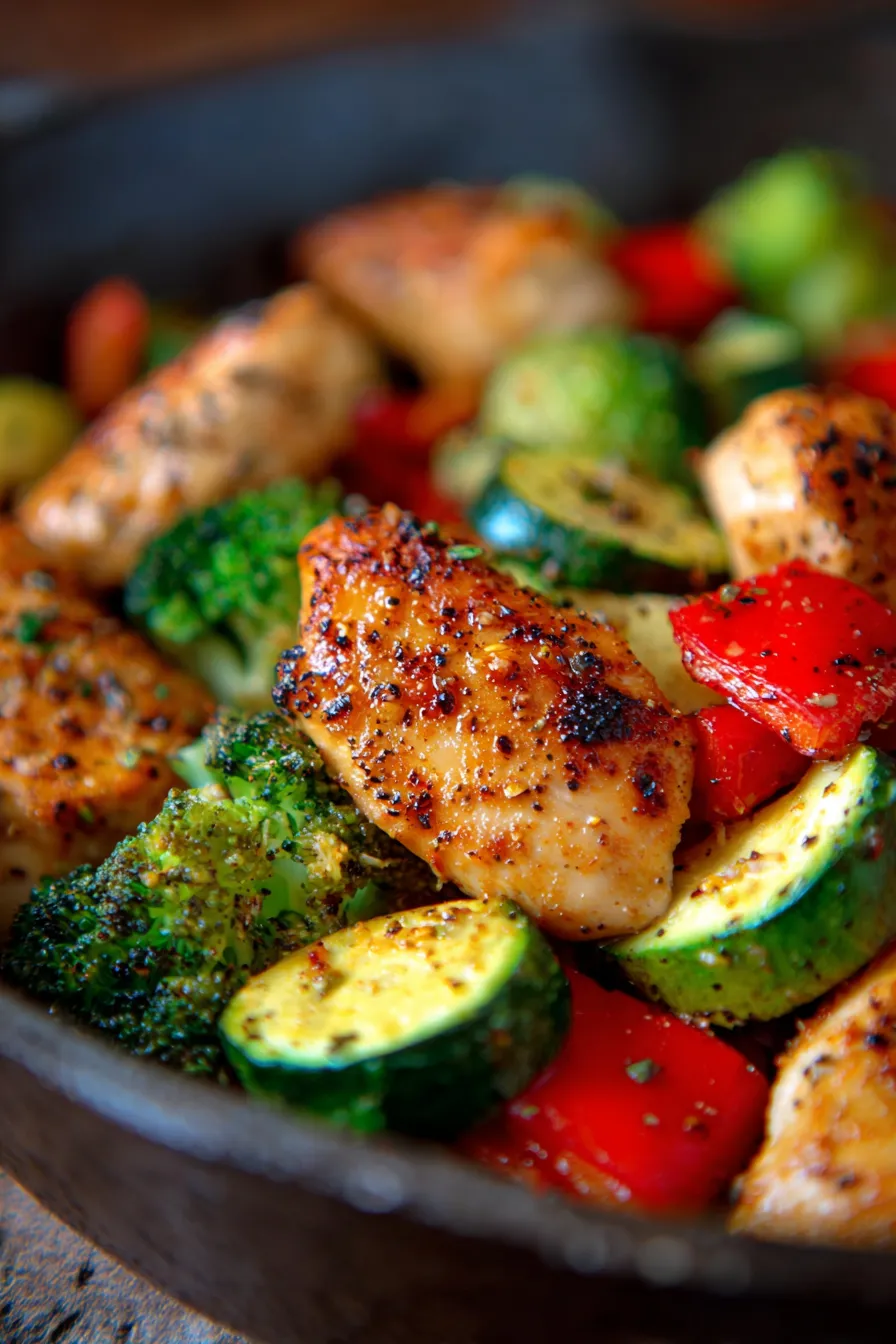Healthy Chicken and Vegetable Skillet-ingredients-arrangement