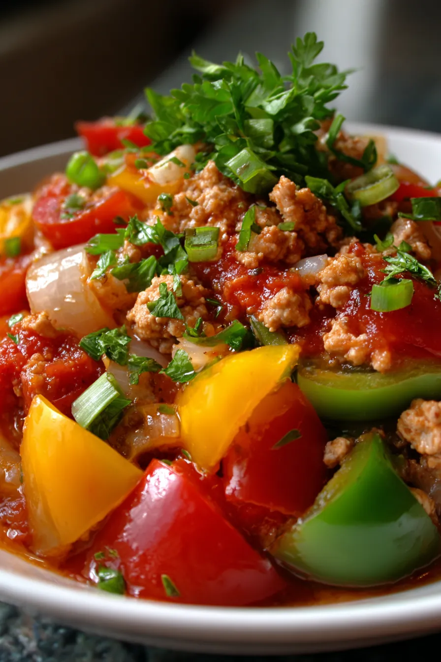 Healthy Crockpot Ground Turkey and Peppers-ingredients-fresh