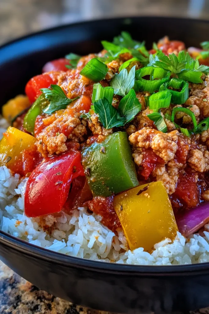 Healthy Crockpot Ground Turkey & Peppers – Easy Weeknight Dinner