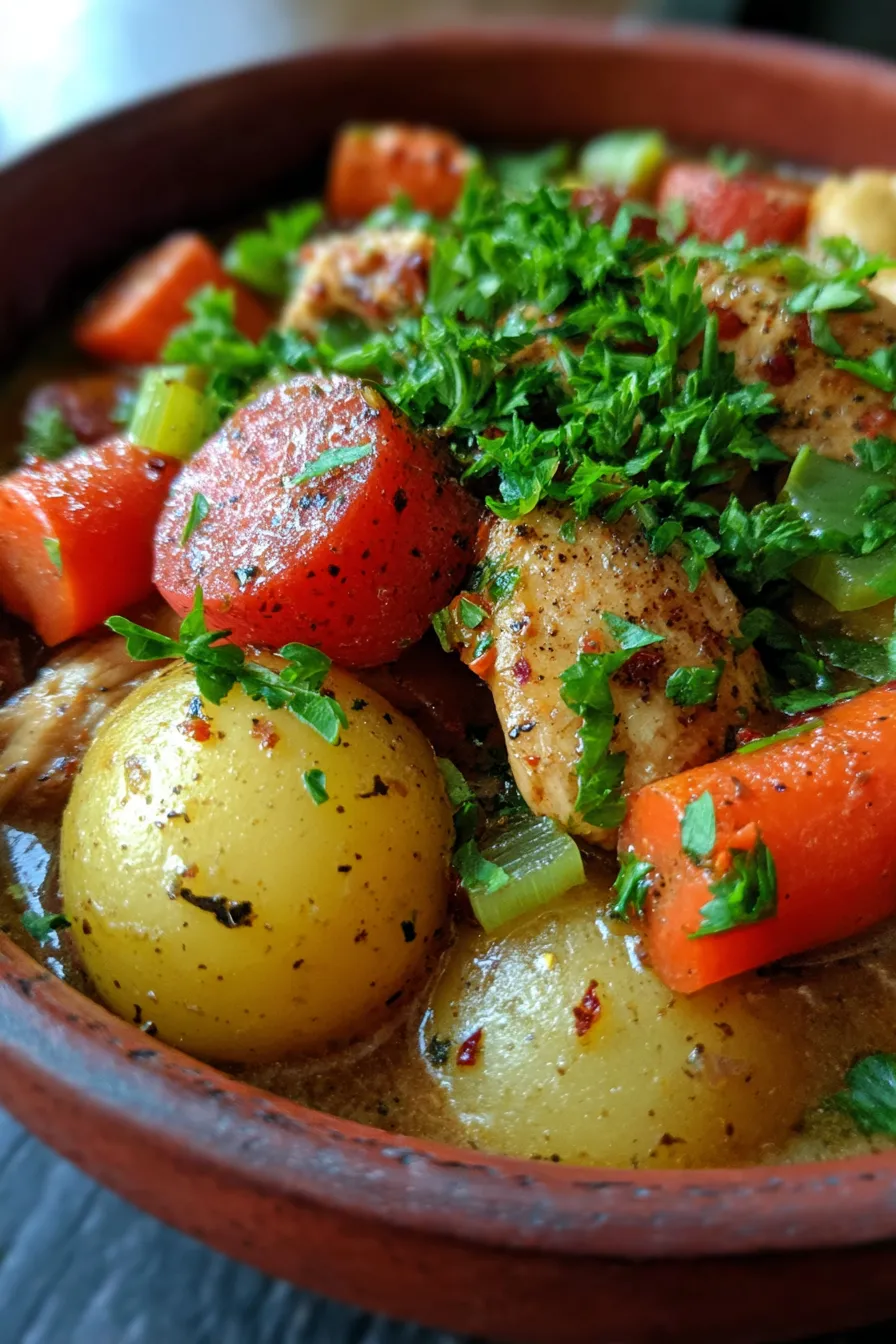 Hearty Crockpot Chicken Stew-ingredients-preparation