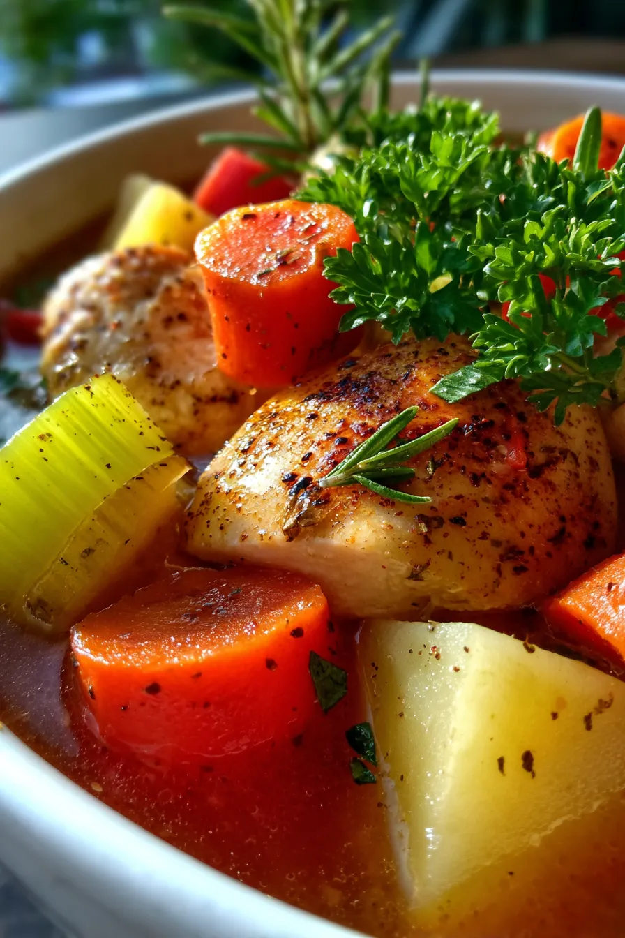 Hearty Crockpot Chicken Stew-texture-closeup