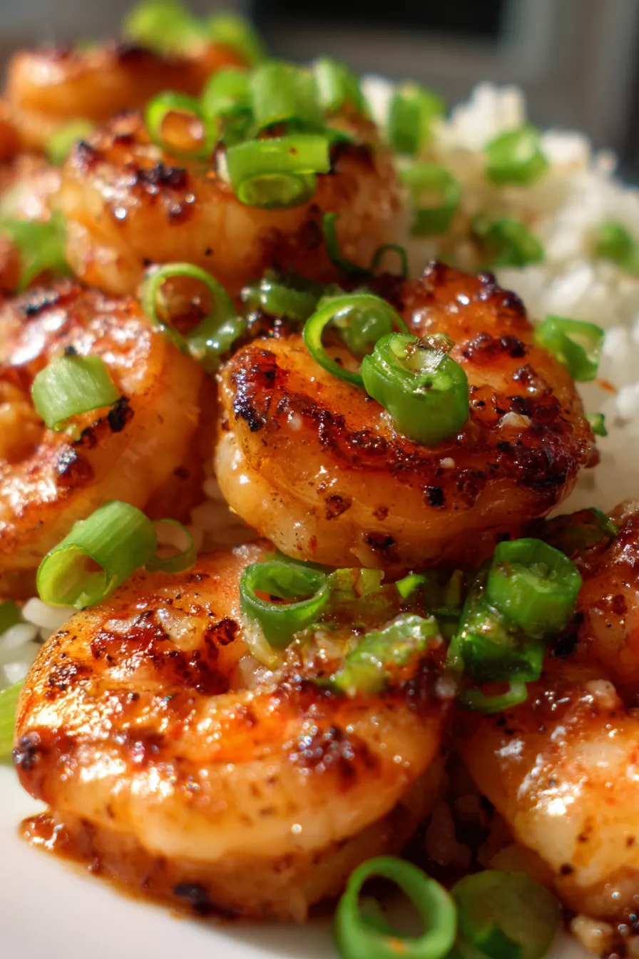 High-Protein Honey Garlic Shrimp-plated-closeup