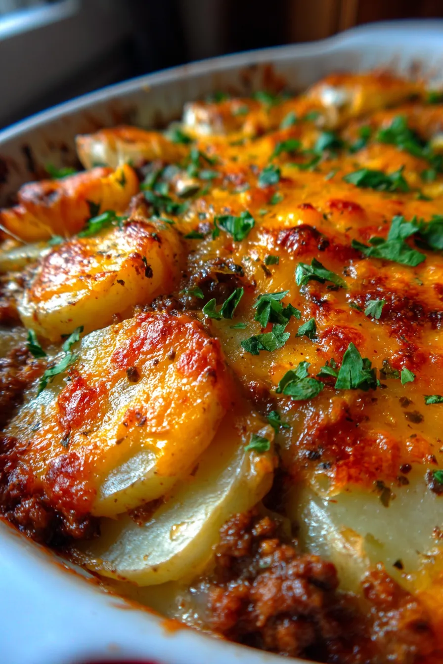 Hobo Casserole dish with serving spatula