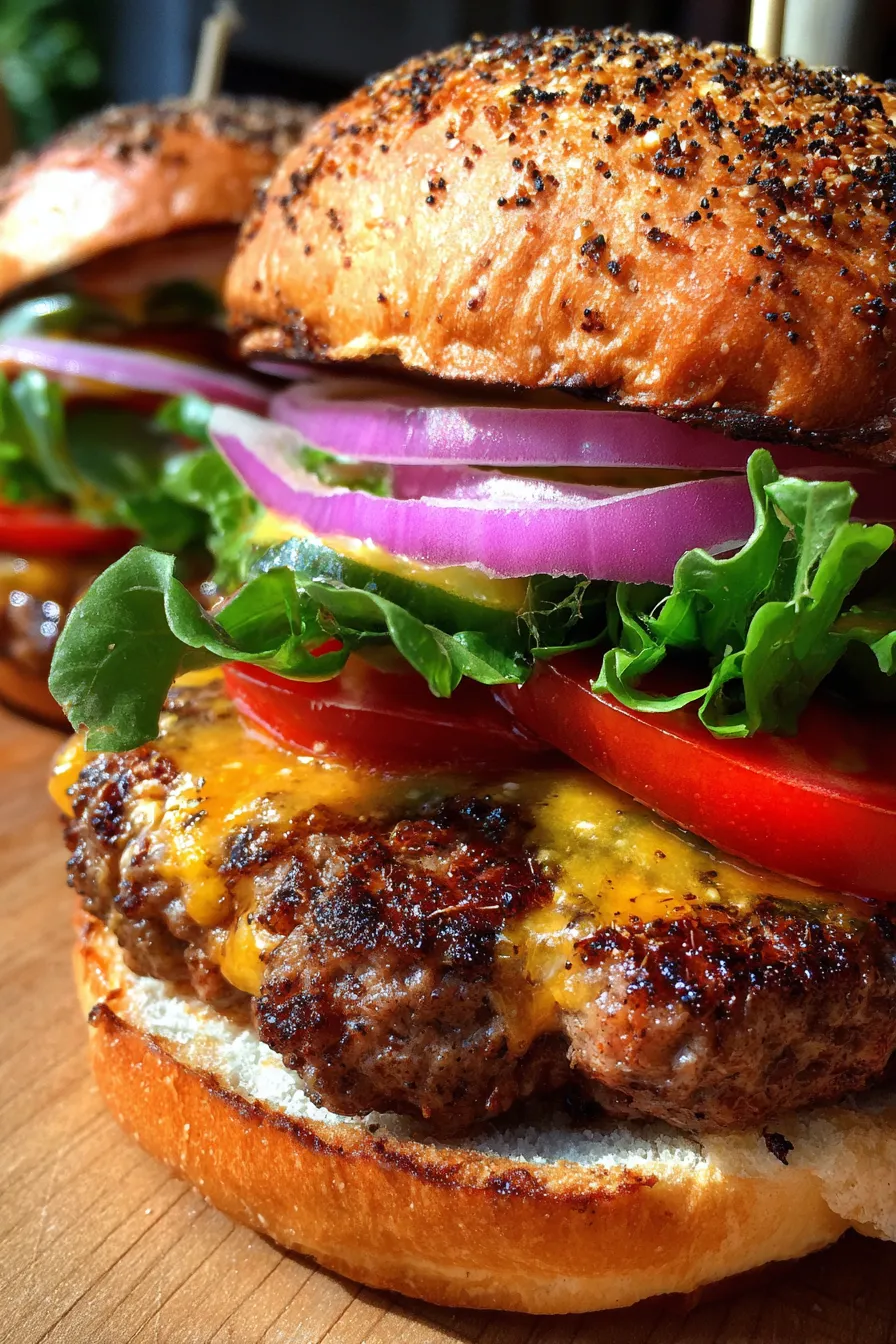 Homemade Burger Patties for Dinner - ingredients prep - overhead shot