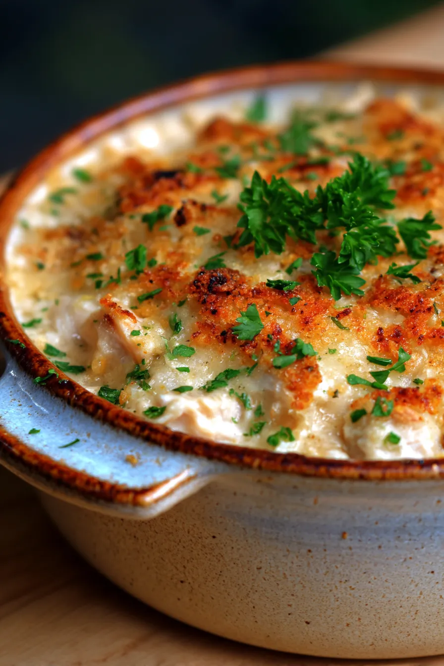 Million Dollar Chicken Casserole (Easy One-Pan Dinner)-fresh-herbs-garnish