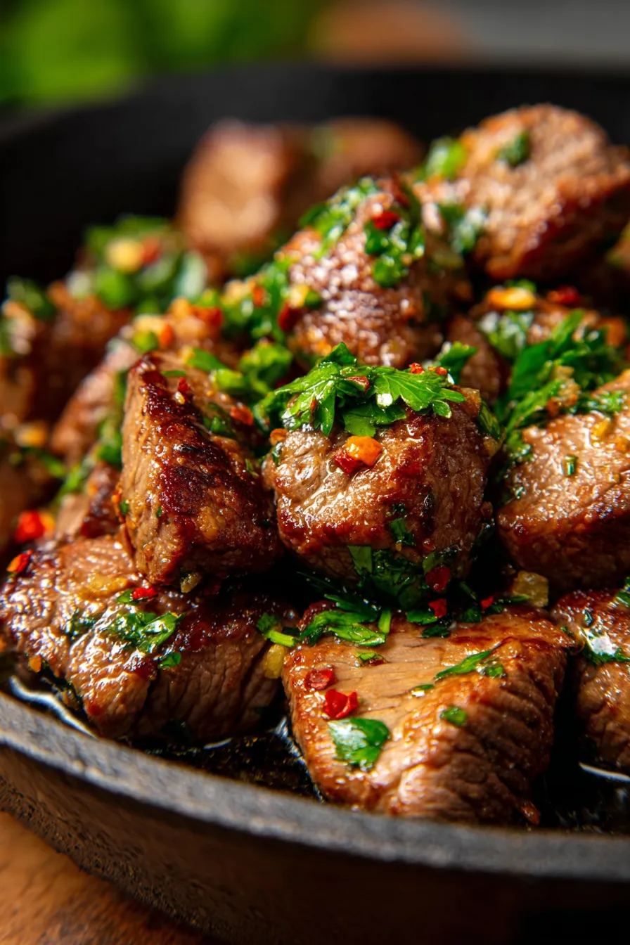 one-pan beef dinner overhead
