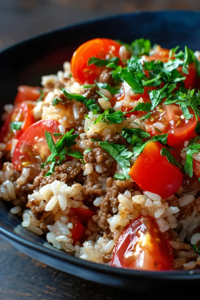 Ultimate One-Pot Beef & Rice Comfort Bowl – Easy Dinner!