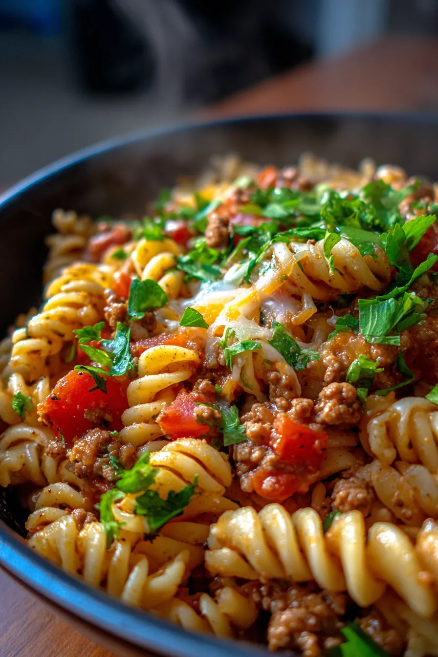 One-Pot Taco Pasta-ingredients-prep