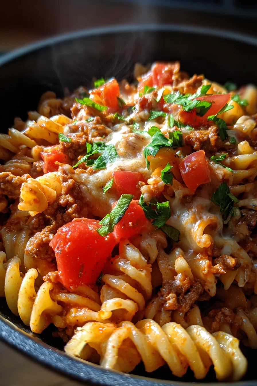 One-Pot Taco Pasta-texture-closeup