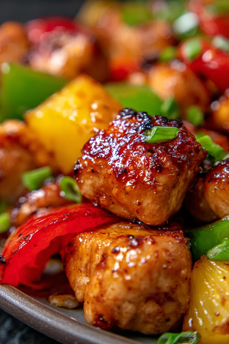 Sheet Pan Hawaiian Chicken with Pineapple-caramelized-texture