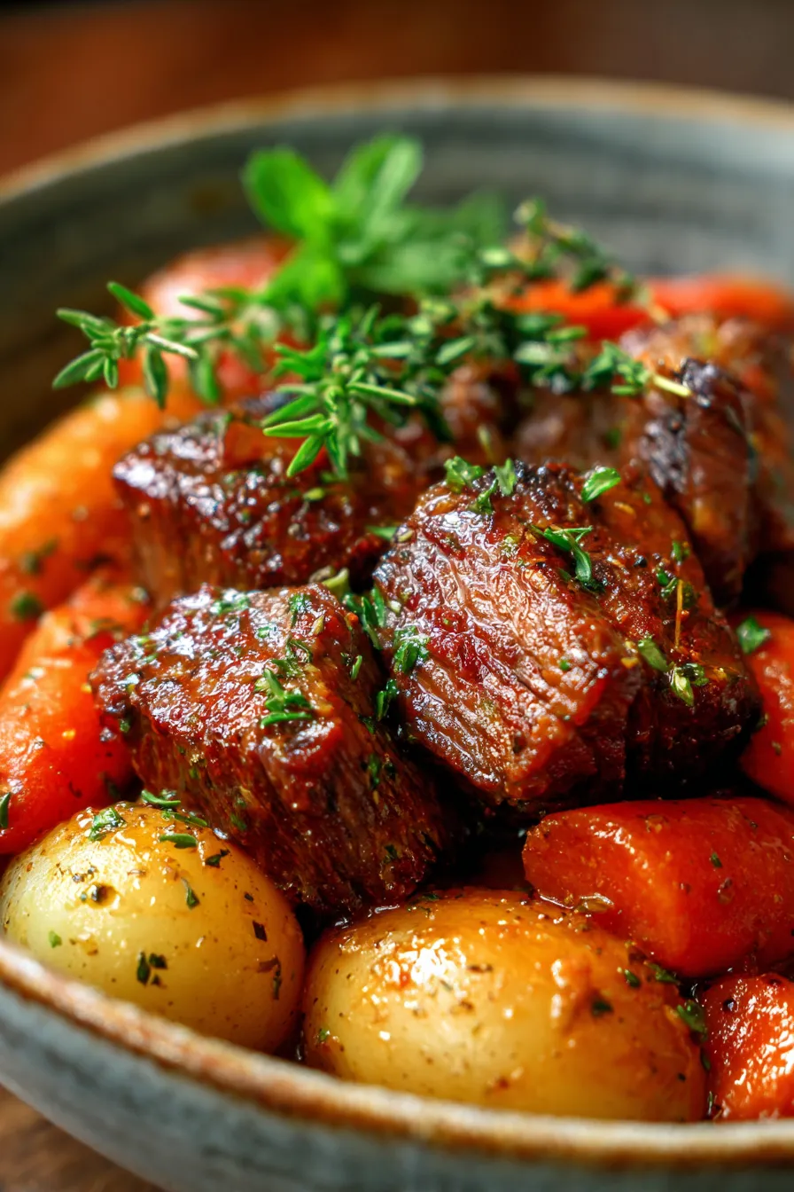 Slow-Simmered Beef Stew with Tender Chunks of Beef-serving-lifestyle