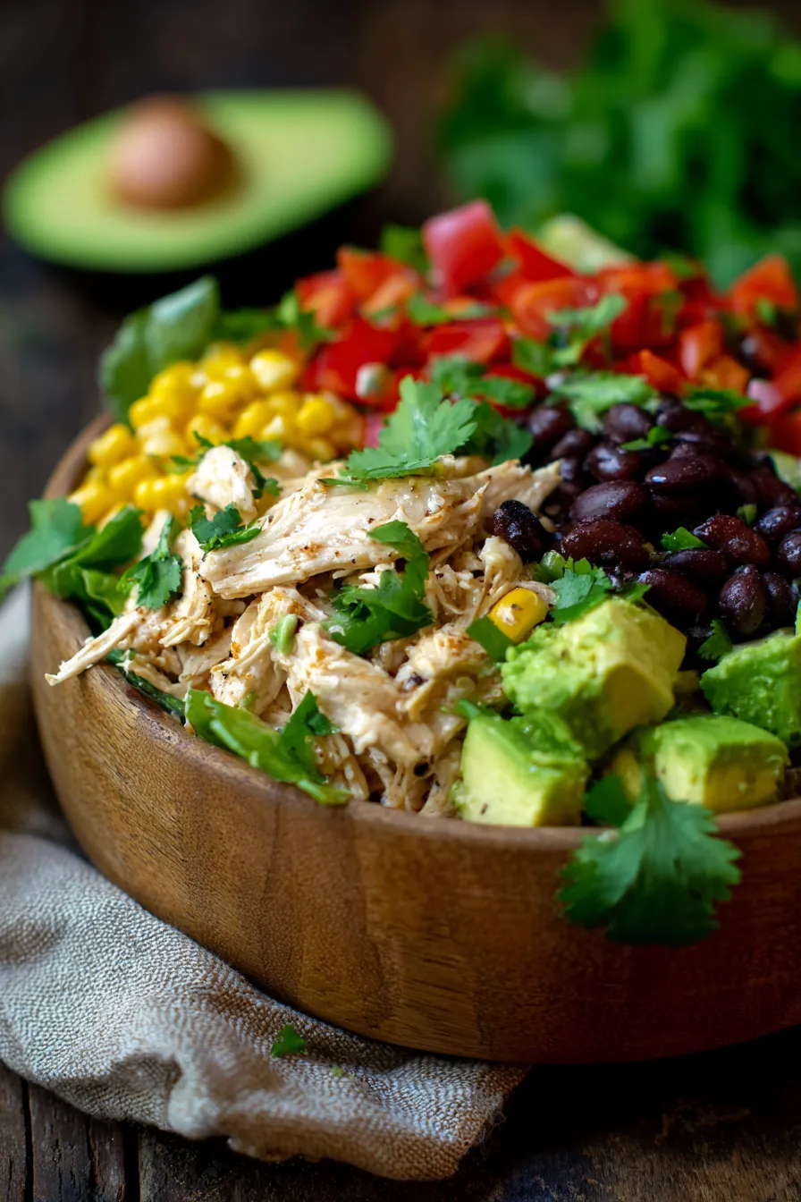 Southwest Chicken Salad-dressing-drizzle