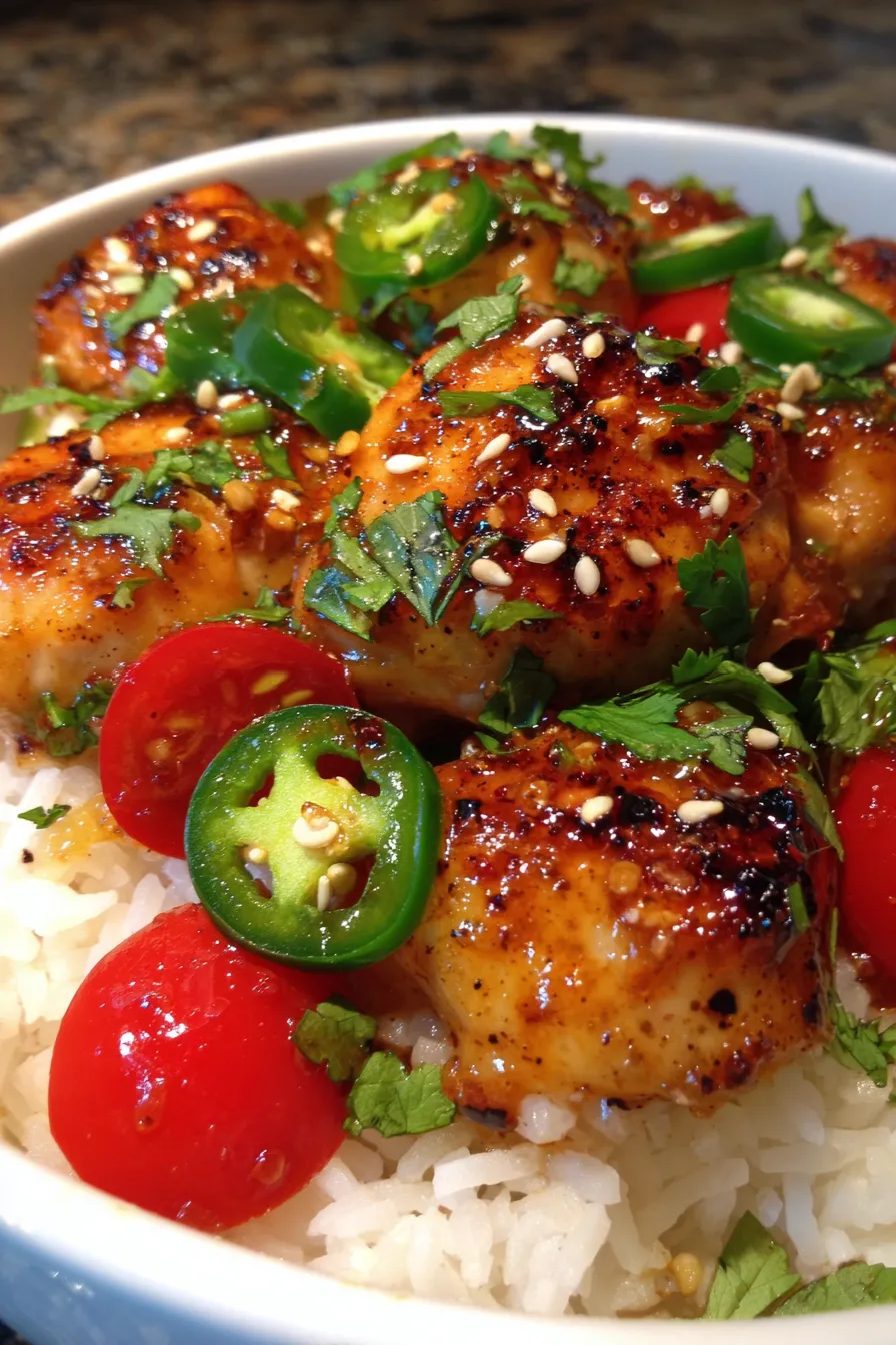 Spicy Jalapeño Chicken for Weeknight Dinner-plated-close-up-texture