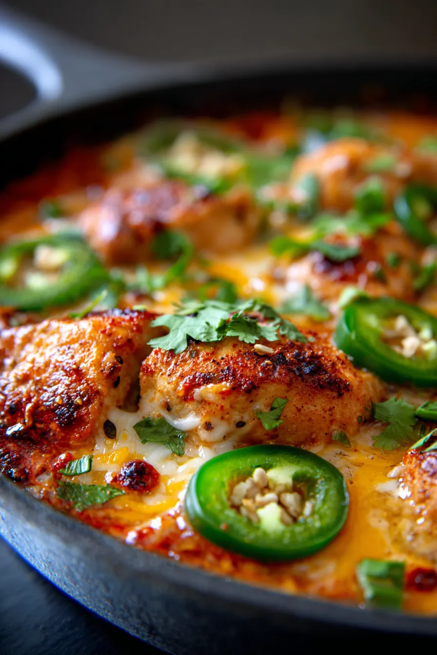 Spicy Jalapeño Chicken Skillet-closeup-texture