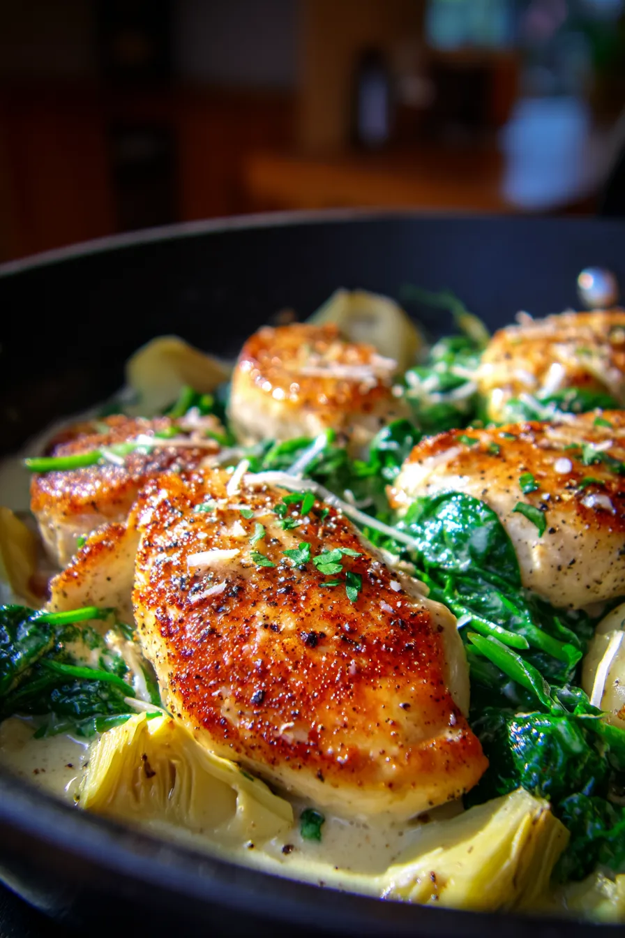 Spinach Artichoke Chicken Skillet-ingredients-fresh
