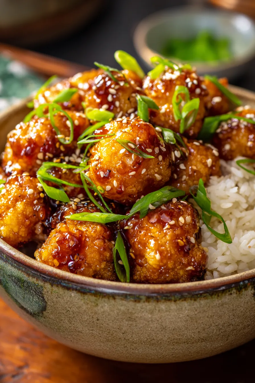 Sticky Sesame Cauliflower-plating-garnish