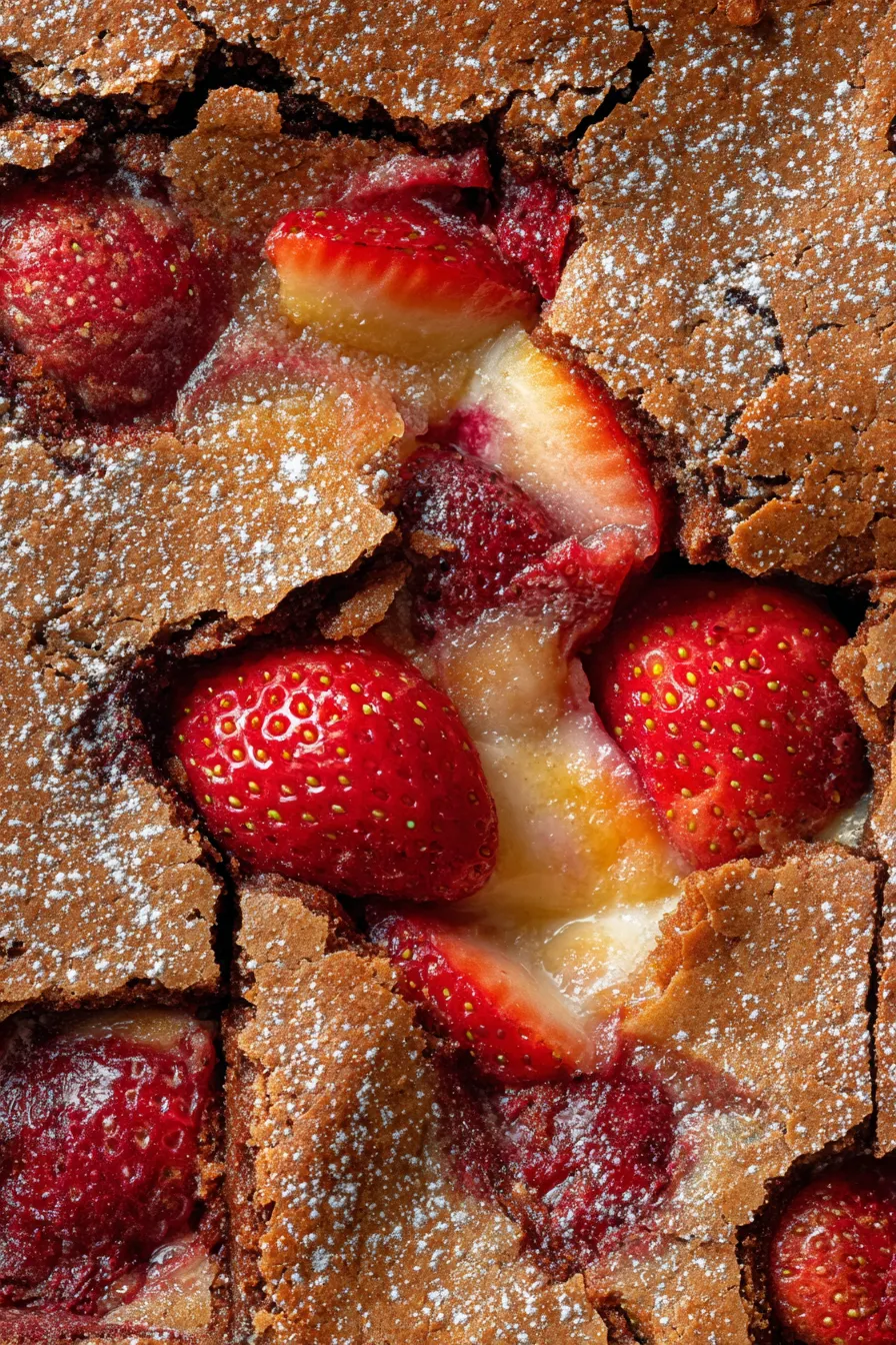 Strawberry Earthquake Cake-baking-process-swirl