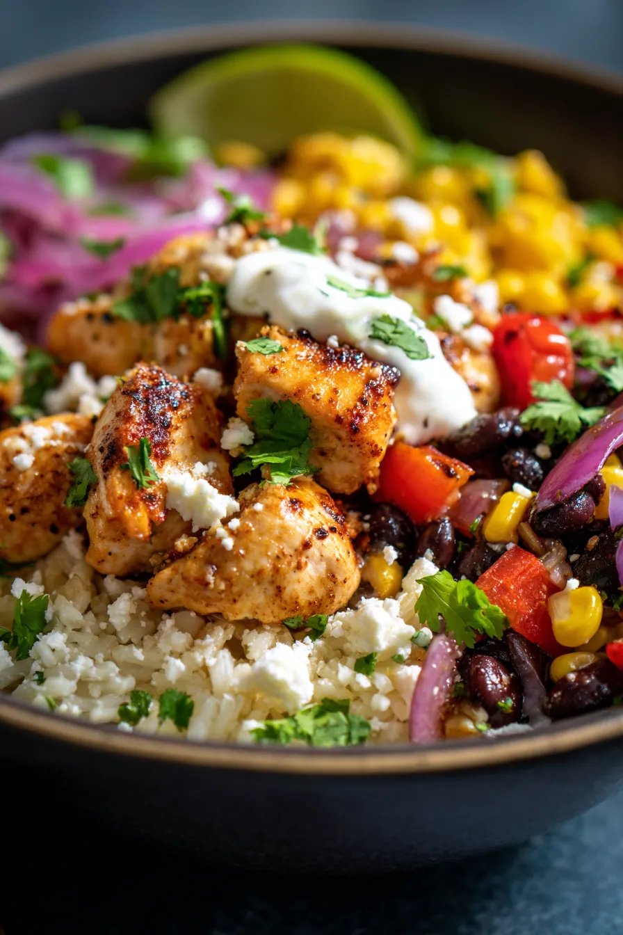 Street Corn Chicken Rice Bowl-ingredients-prep