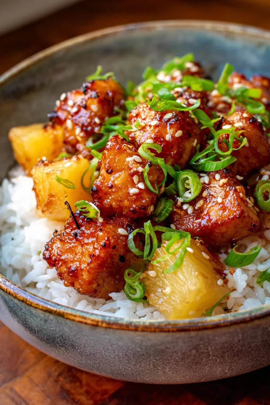 Sweet and Savory Pineapple Chicken with Rice-ingredients-prep