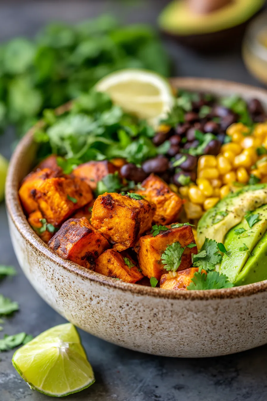 Sweet Potato Taco Bowls (Healthy Weeknight Dinner)-texture-closeup