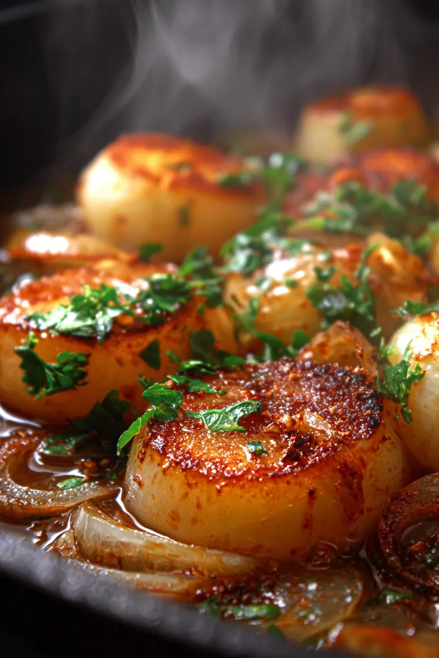 Ultimate Onion Boil Mukbang Feast-close-up-texture