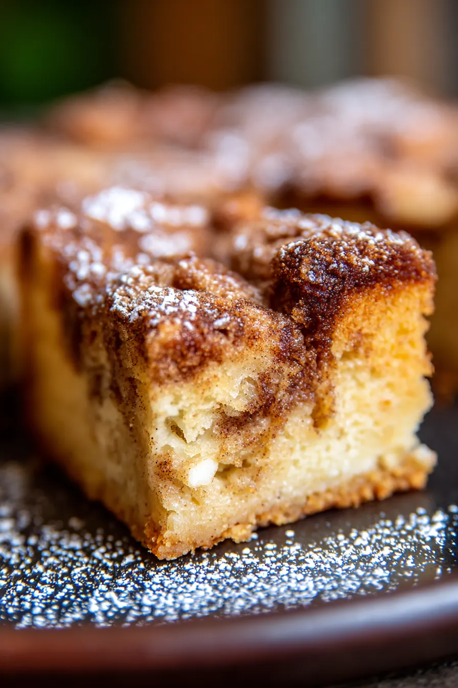 Amish Cinnamon Sugar Coffee Cake - golden crust, streusel, natural light