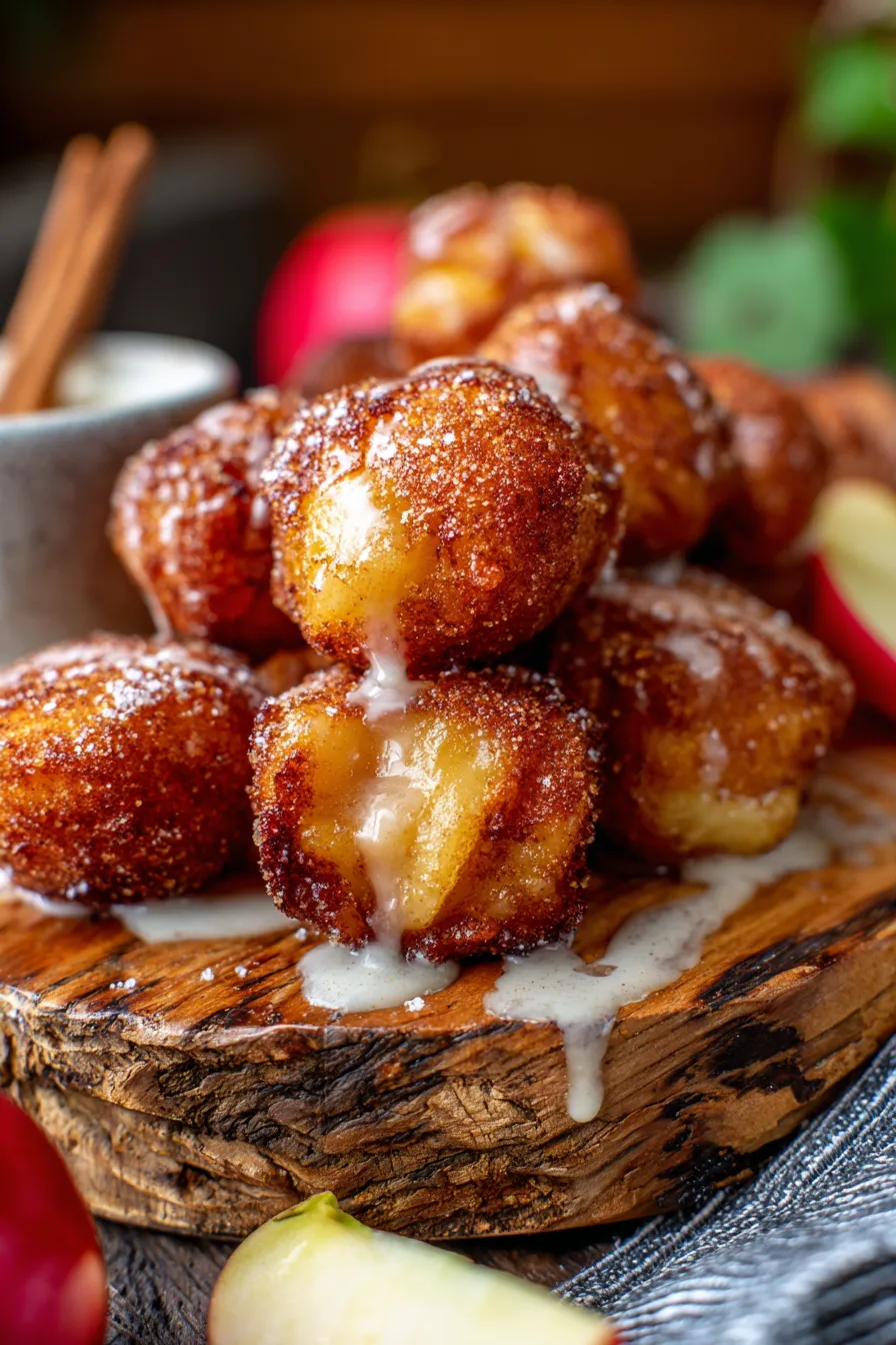 Apple Fritter Bites-stack-dessert